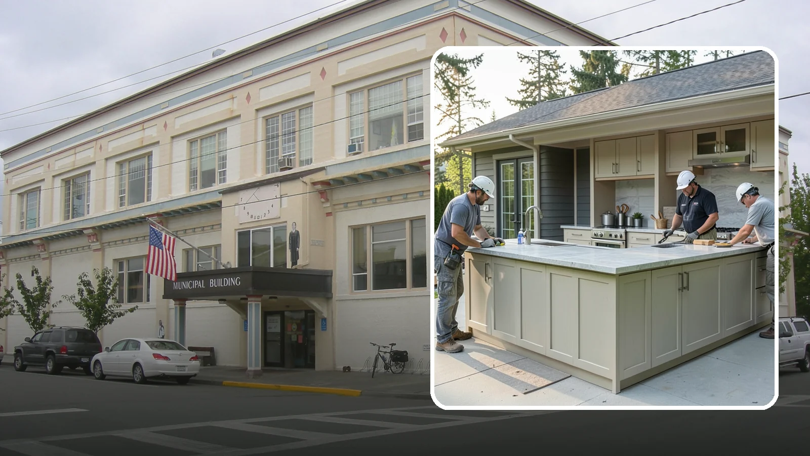 Outdoor Bar Construction in Anacortes, Skagit County, WA - A weatherproof outdoor bar that anchors your entertaining space with serving counters, storage, and seating.