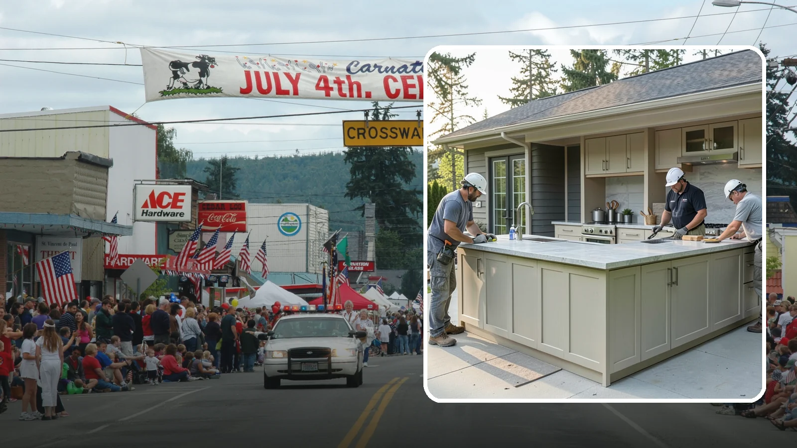 Outdoor Bar Construction in Carnation, King County, WA - A weatherproof outdoor bar that anchors your entertaining space with serving counters, storage, and seating.