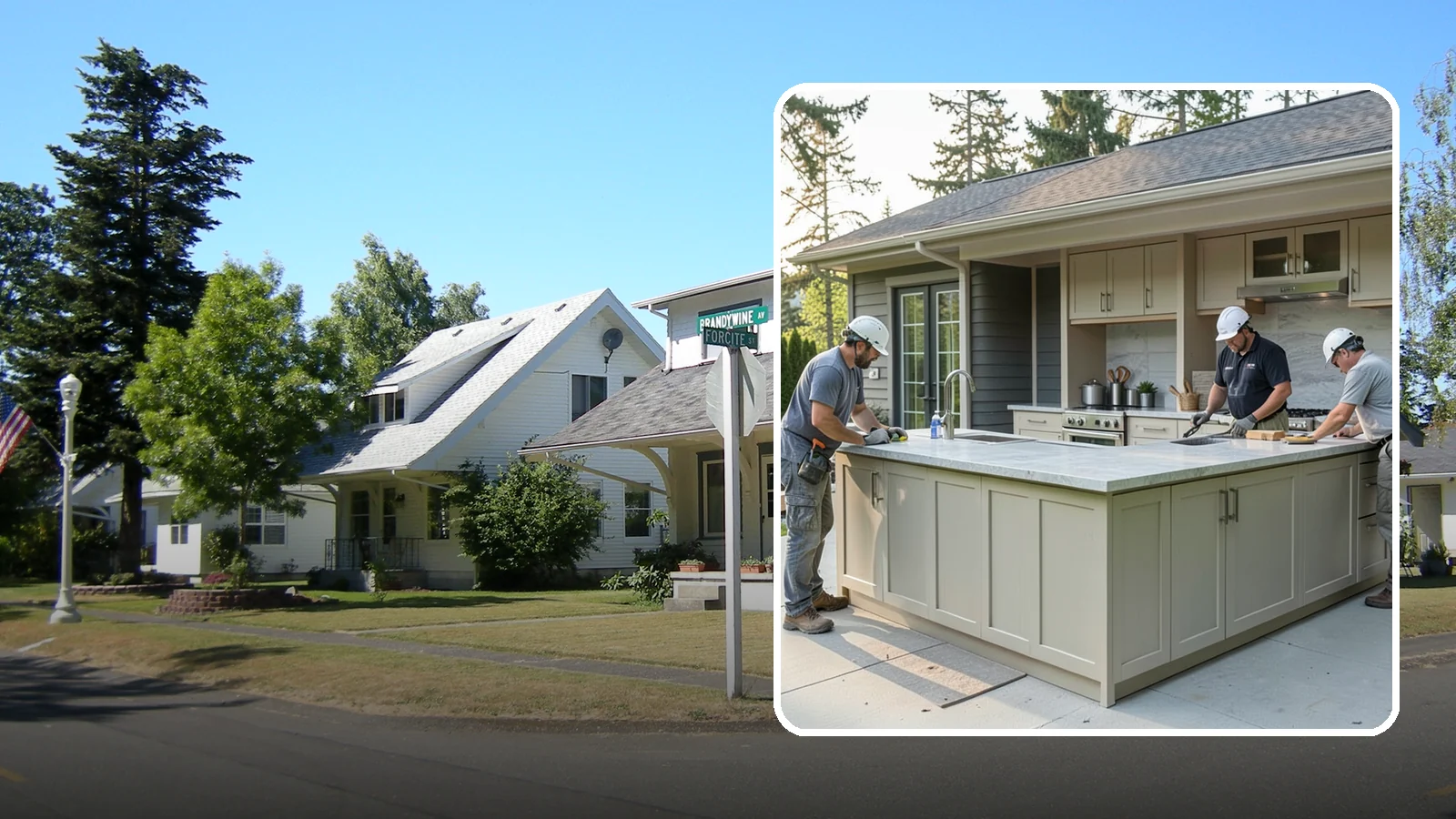 Outdoor Bar Construction in DuPont, Pierce County, WA - A weatherproof outdoor bar that anchors your entertaining space with serving counters, storage, and seating.