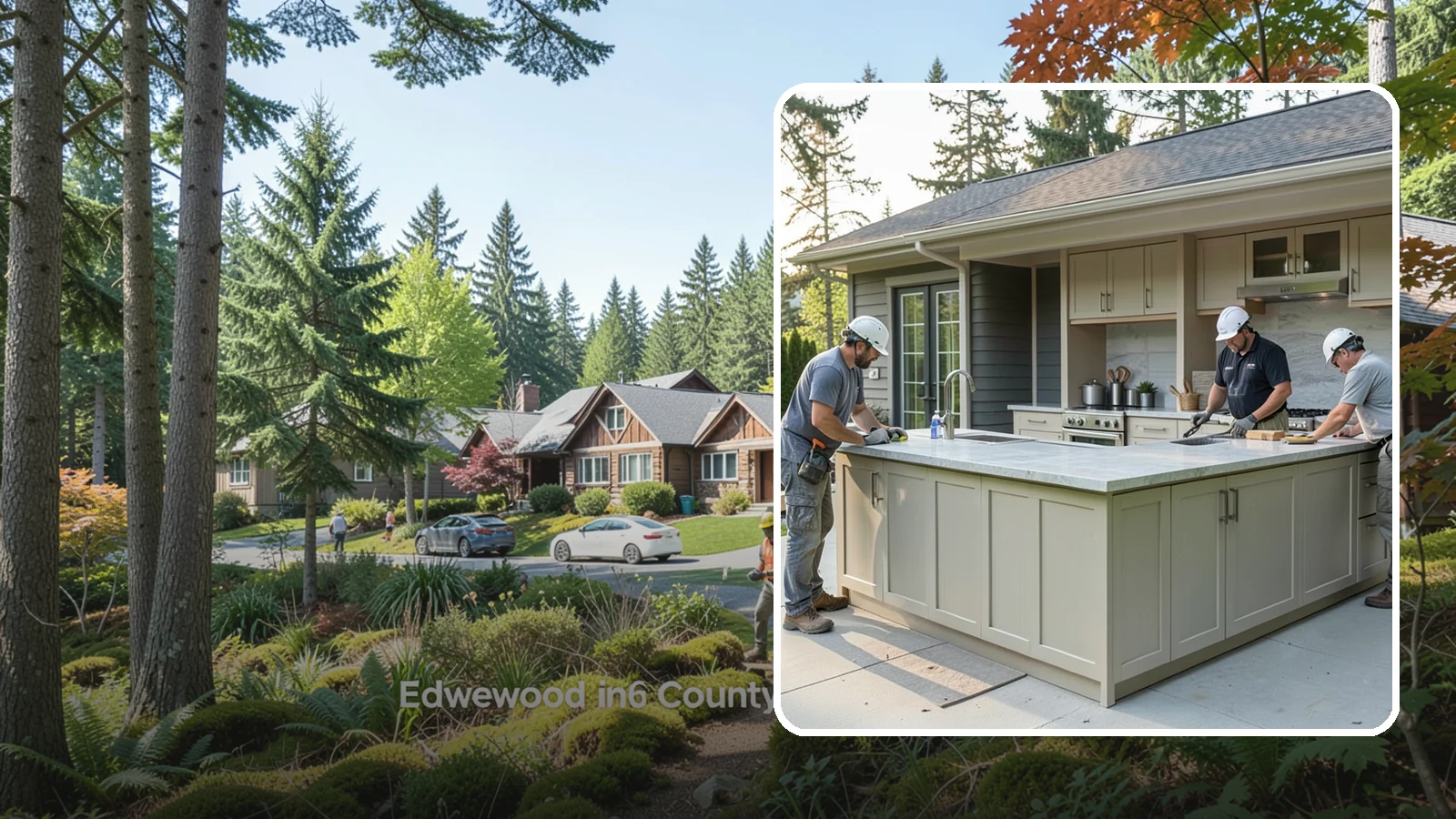 Outdoor Bar Construction in Edgewood, Pierce County, WA - A weatherproof outdoor bar that anchors your entertaining space with serving counters, storage, and seating.