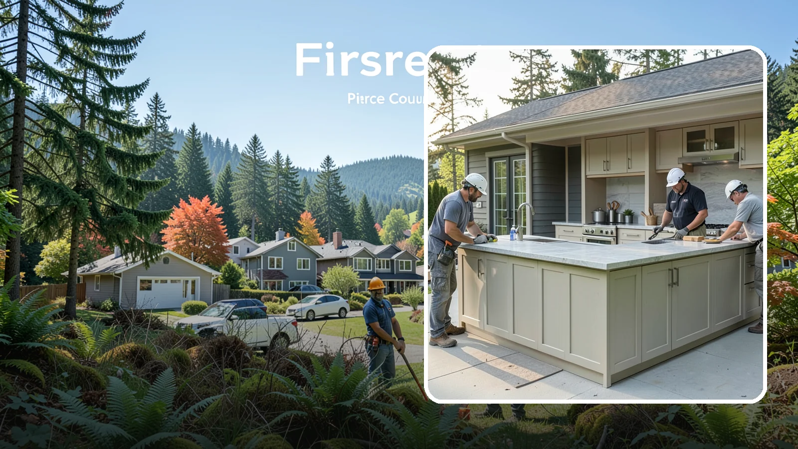 Outdoor Bar Construction in Fircrest, Pierce County, WA - A weatherproof outdoor bar that anchors your entertaining space with serving counters, storage, and seating.