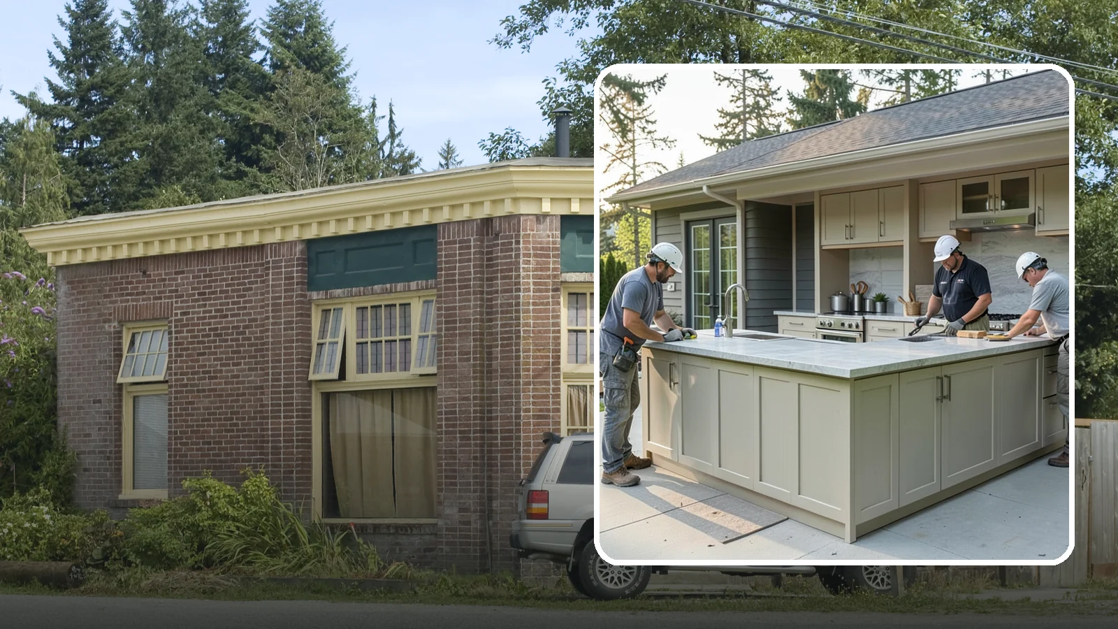 Outdoor Bar Construction in Hamilton, Skagit County, WA - A weatherproof outdoor bar that anchors your entertaining space with serving counters, storage, and seating.