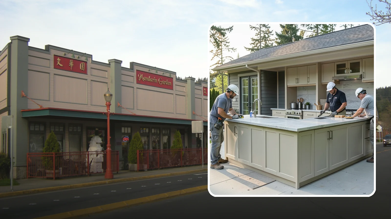 Outdoor Bar Construction in Issaquah, King County, WA - A weatherproof outdoor bar that anchors your entertaining space with serving counters, storage, and seating.
