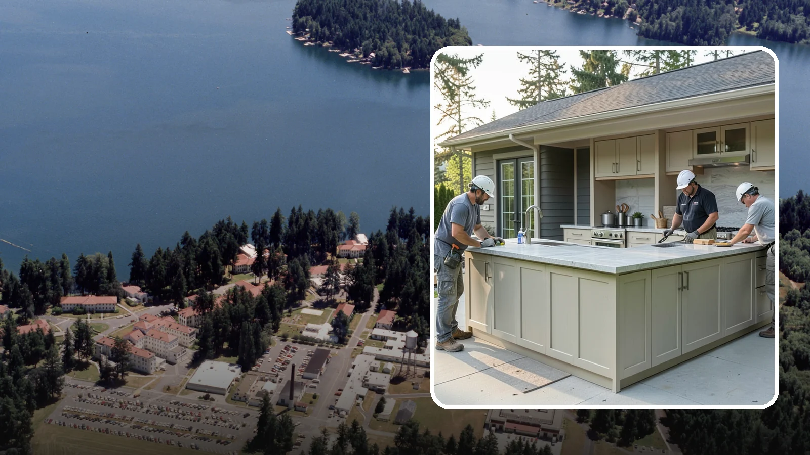 Outdoor Bar Construction in Lakewood, Pierce County, WA - A weatherproof outdoor bar that anchors your entertaining space with serving counters, storage, and seating.