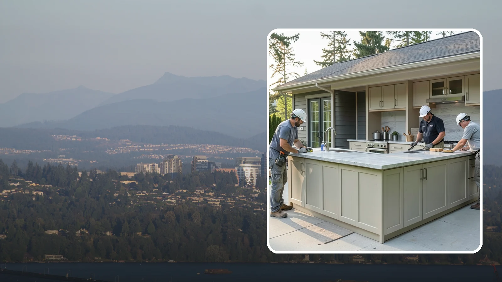Outdoor Bar Construction in Medina, King County, WA - A weatherproof outdoor bar that anchors your entertaining space with serving counters, storage, and seating.