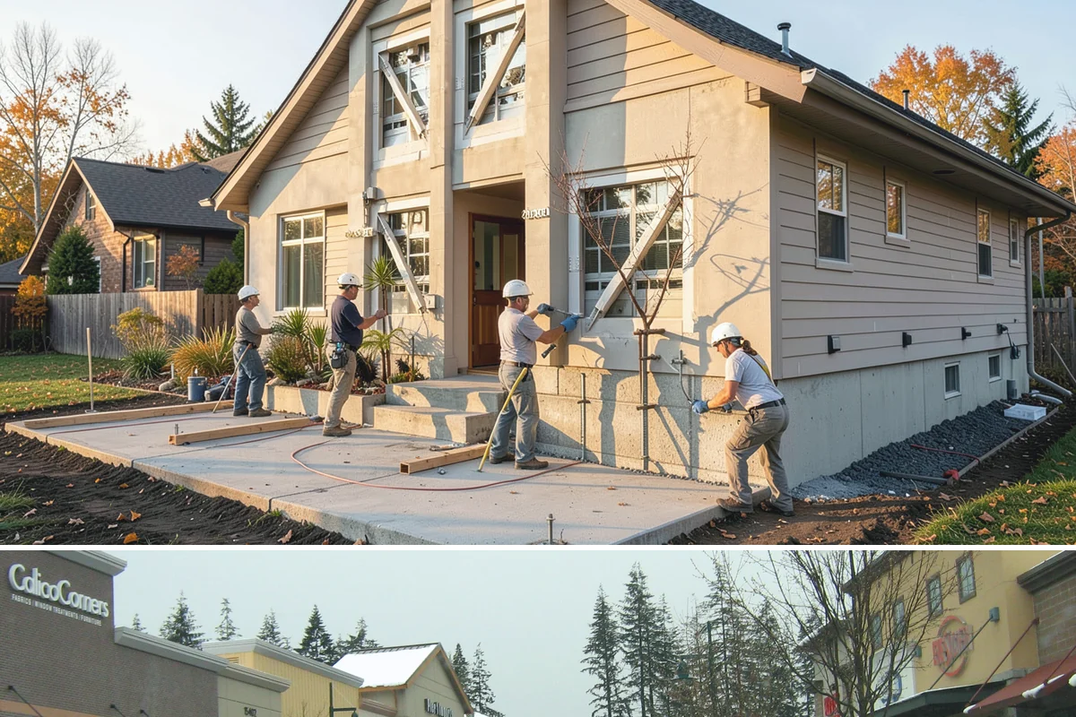 Outdoor Bar Construction in Mill Creek, Snohomish County, WA - Summer builds give concrete, sealants, and finishes time to cure before the rains return.