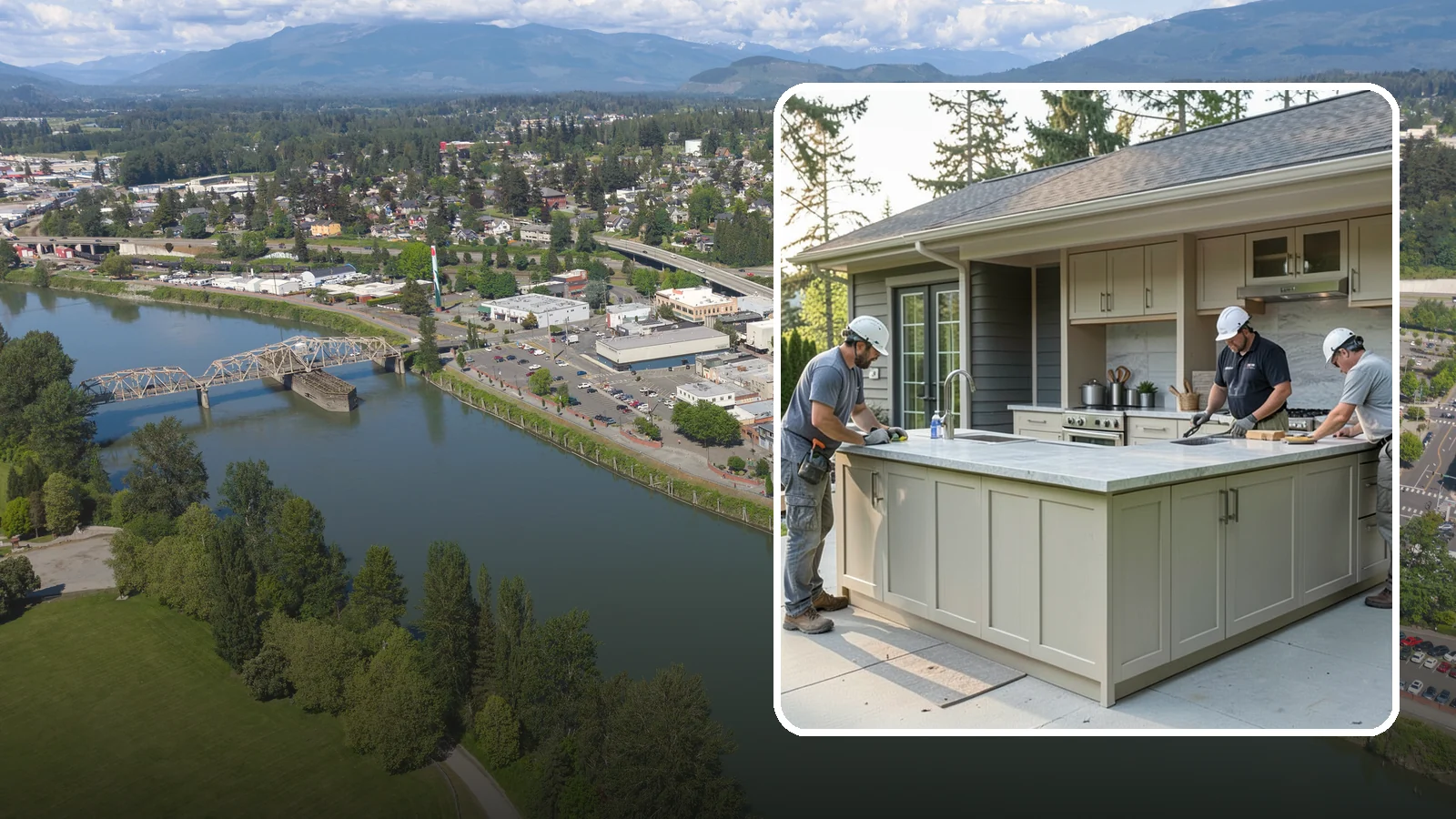 Outdoor Bar Construction in Mount Vernon, Skagit County, WA - A weatherproof outdoor bar that anchors your entertaining space with serving counters, storage, and seating.