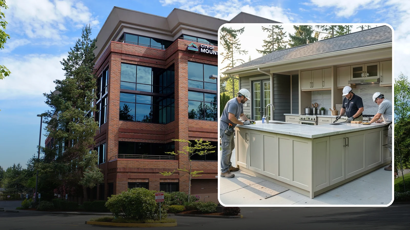 Outdoor Bar Construction in Mountlake Terrace, Snohomish County, WA - A weatherproof outdoor bar that anchors your entertaining space with serving counters, storage, and seating.