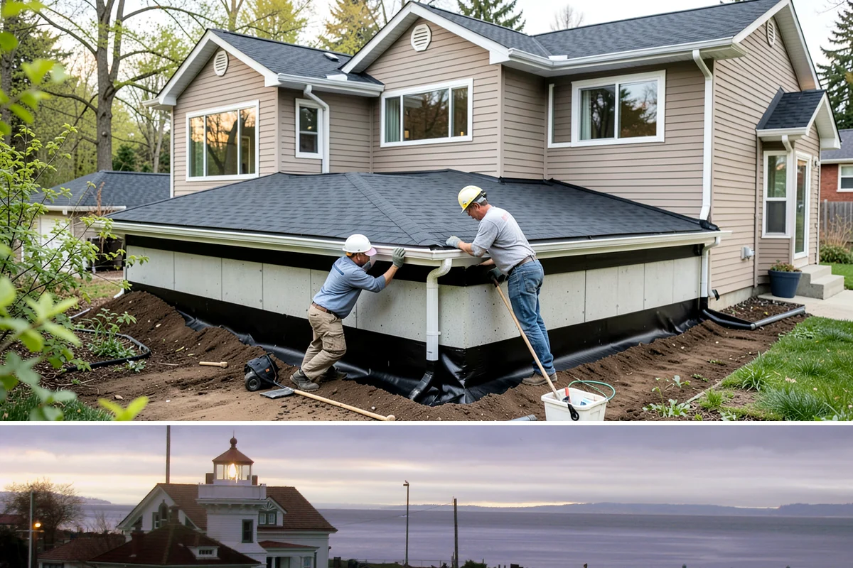 Outdoor Bar Construction in Mukilteo, Snohomish County, WA - Summer builds give concrete, sealants, and finishes time to cure before the rains return.