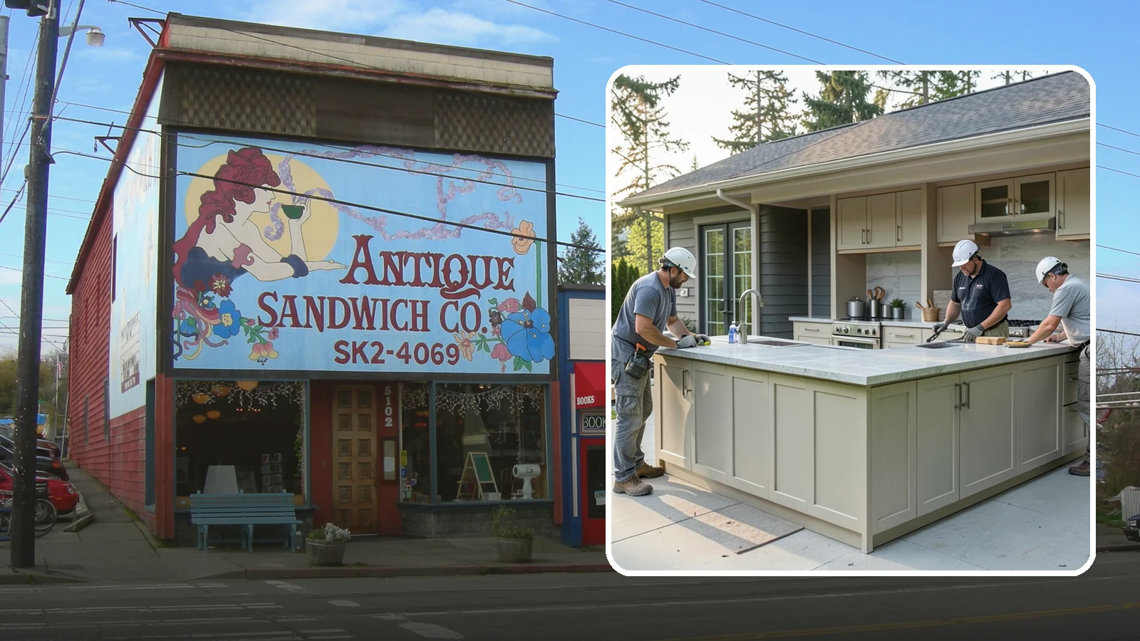Outdoor Bar Construction in Ruston, Pierce County, WA - A weatherproof outdoor bar that anchors your entertaining space with serving counters, storage, and seating.