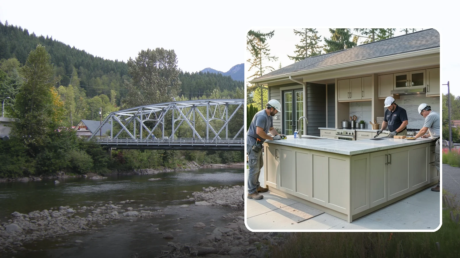 Outdoor Bar Construction in Skykomish, King County, WA - A weatherproof outdoor bar that anchors your entertaining space with serving counters, storage, and seating.