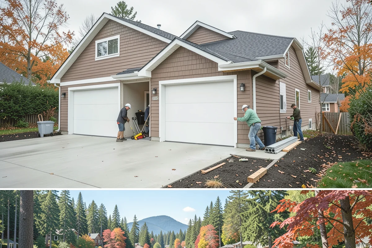Outdoor Fireplace Construction in Covington, King County, WA - Late spring and summer give mortar and concrete the dry, warm cure they need before fall use.