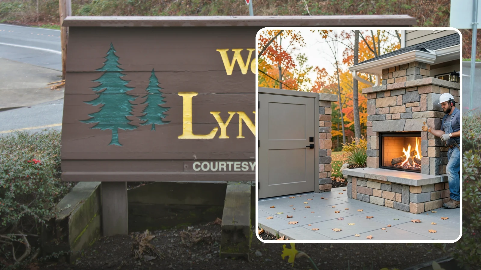 Outdoor Fireplace Construction in Lynnwood, Snohomish County, WA - A masonry or gas outdoor fireplace that adds warmth and a focal point to your patio through the cool PNW evenings.
