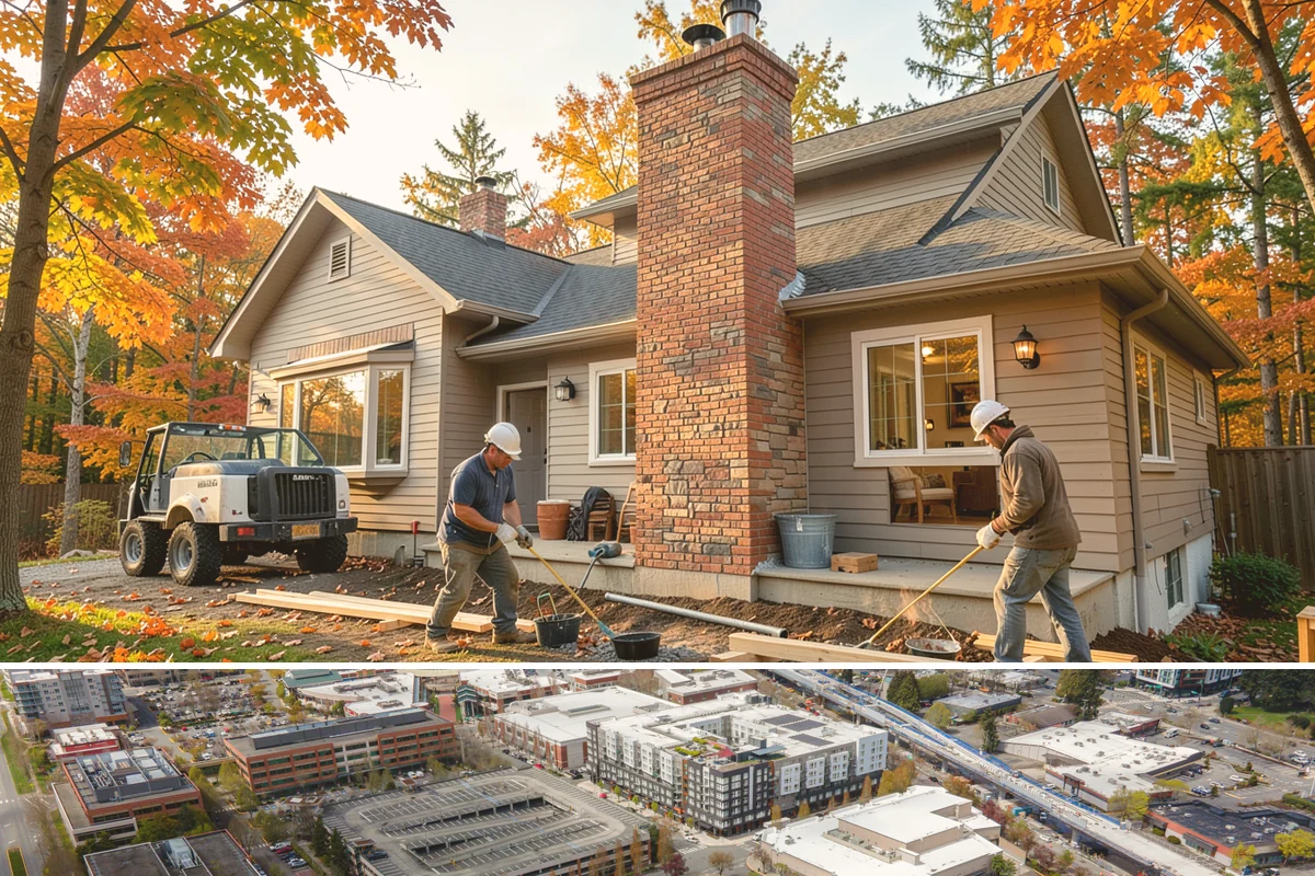 Outdoor Fireplace Construction in Redmond, King County, WA - Late spring and summer give mortar and concrete the dry, warm cure they need before fall use.