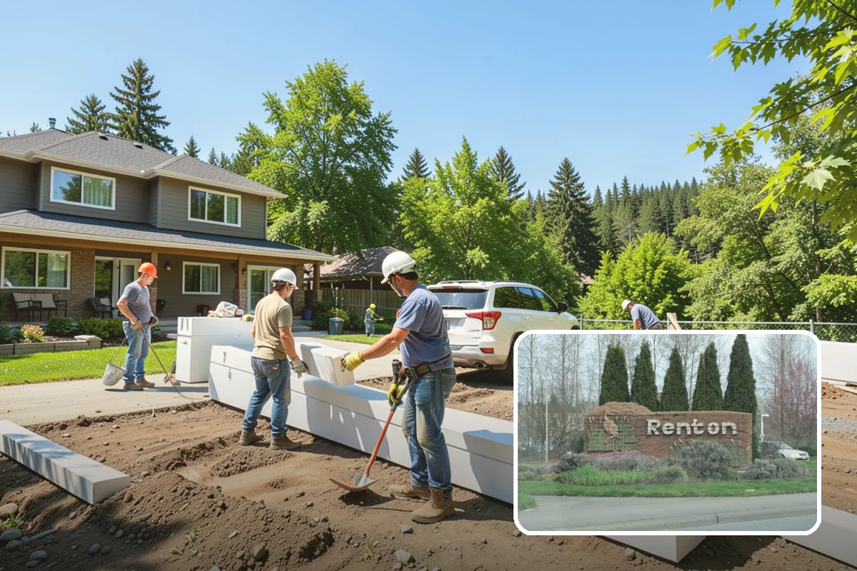 Outdoor Fireplace Construction in Renton, King County, WA - Extends comfortable outdoor time into cooler months