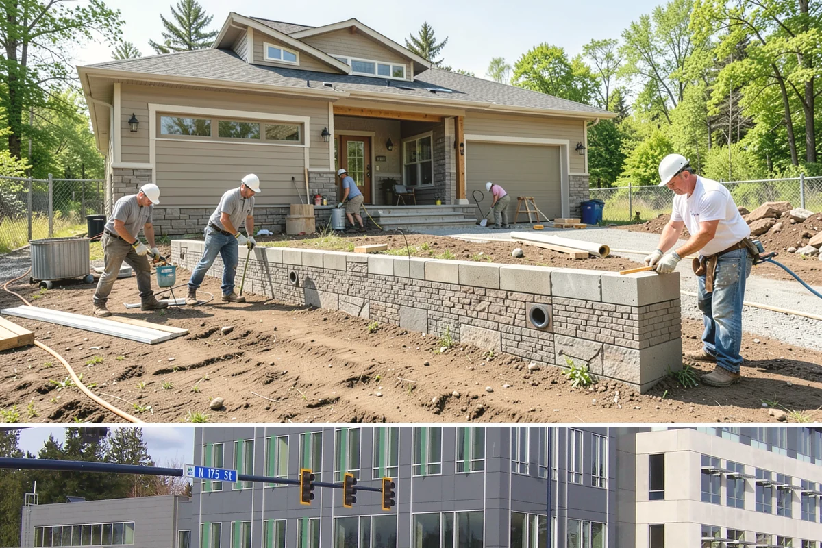 Outdoor Fireplace Construction in Shoreline, King County, WA - Late spring and summer give mortar and concrete the dry, warm cure they need before fall use.