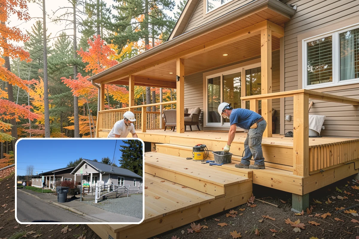 Outdoor Fireplace Construction in South Prairie, Pierce County, WA - Extends comfortable outdoor time into cooler months