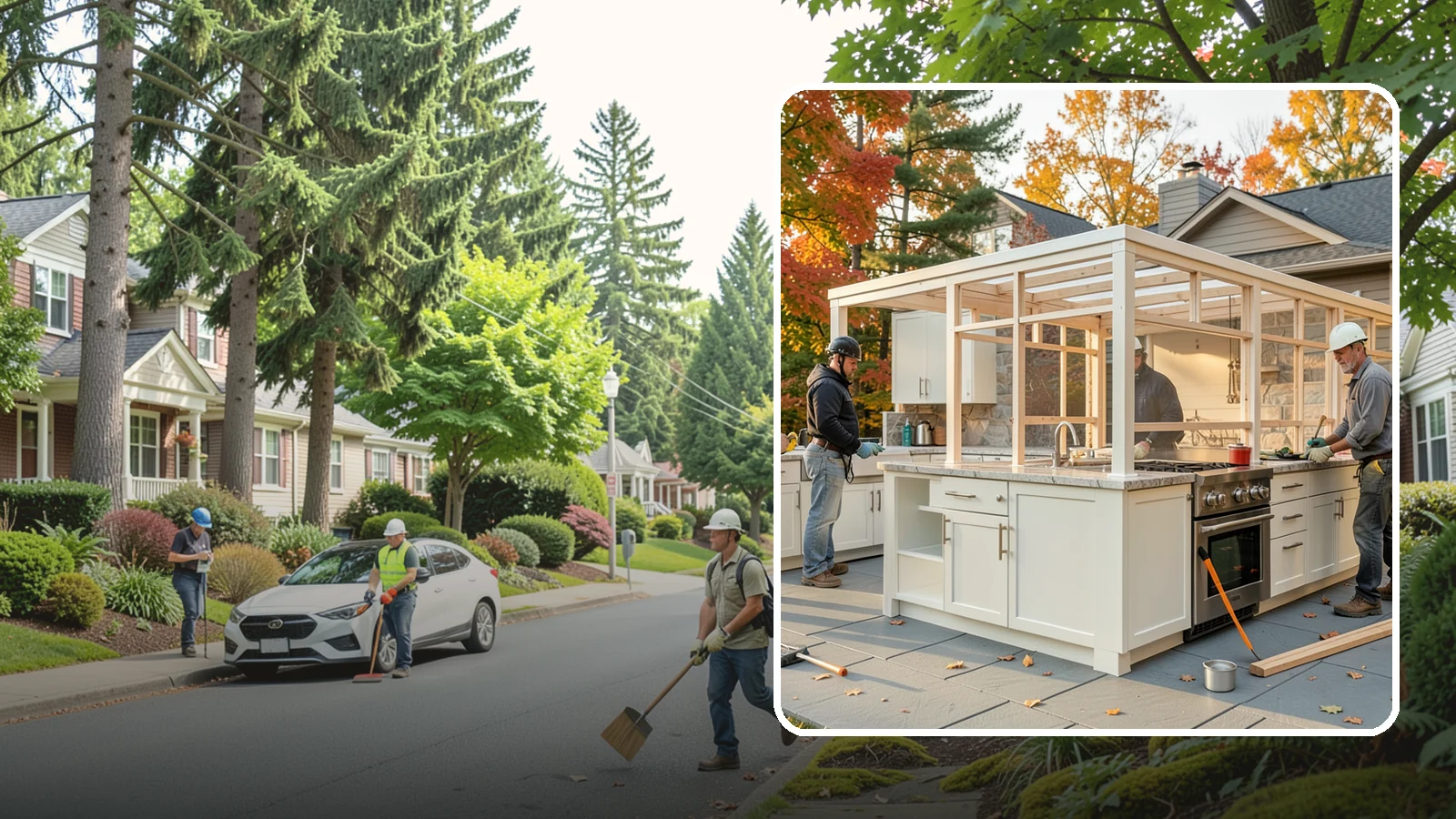Outdoor Kitchen Construction in Beaux Arts Village, King County, WA - A durable, fully equipped outdoor kitchen designed to cook and entertain through every Puget Sound season.