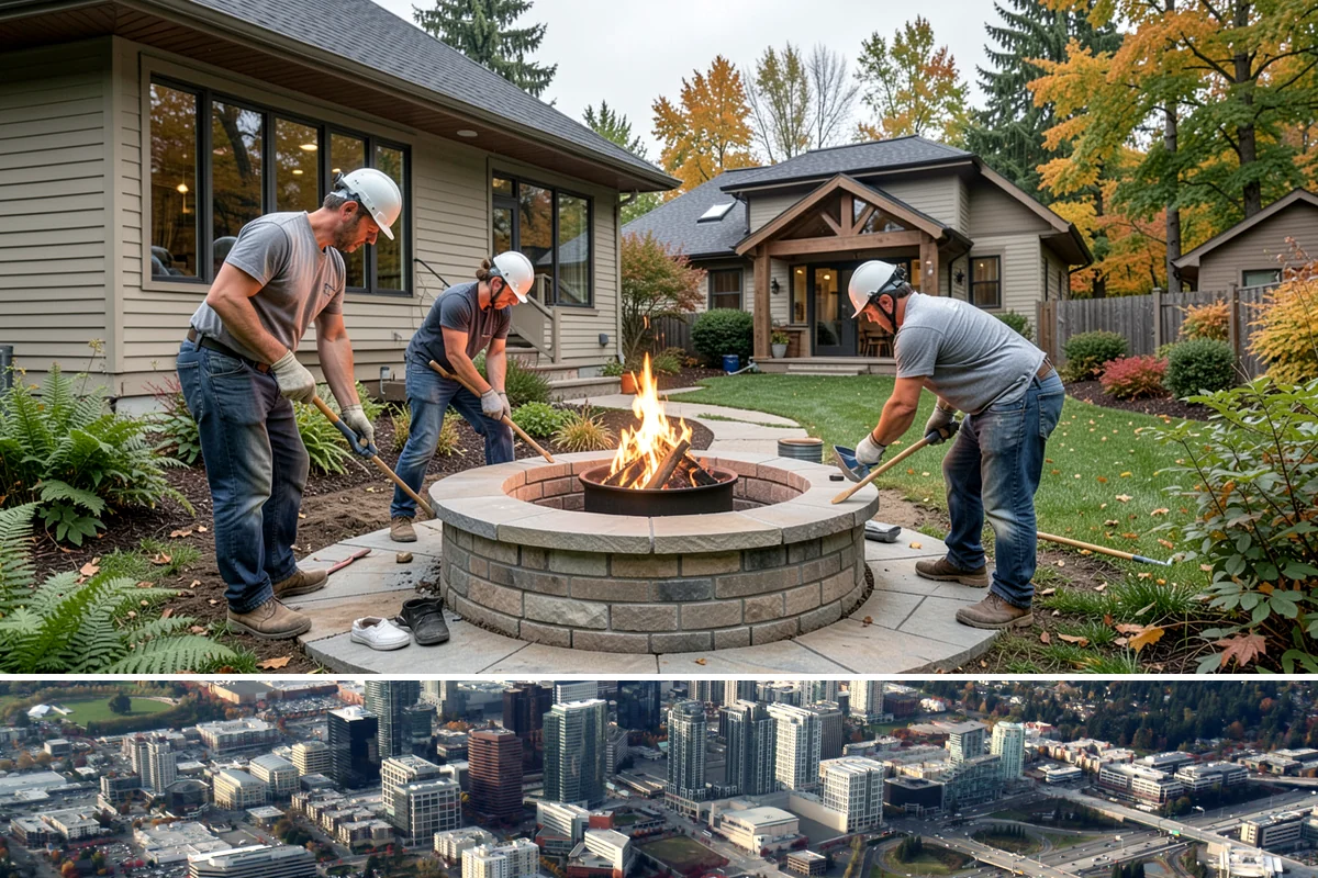 Outdoor Kitchen Construction in Bellevue, King County, WA - Summer installation allows concrete, masonry, and sealants to cure fully before wet weather returns.