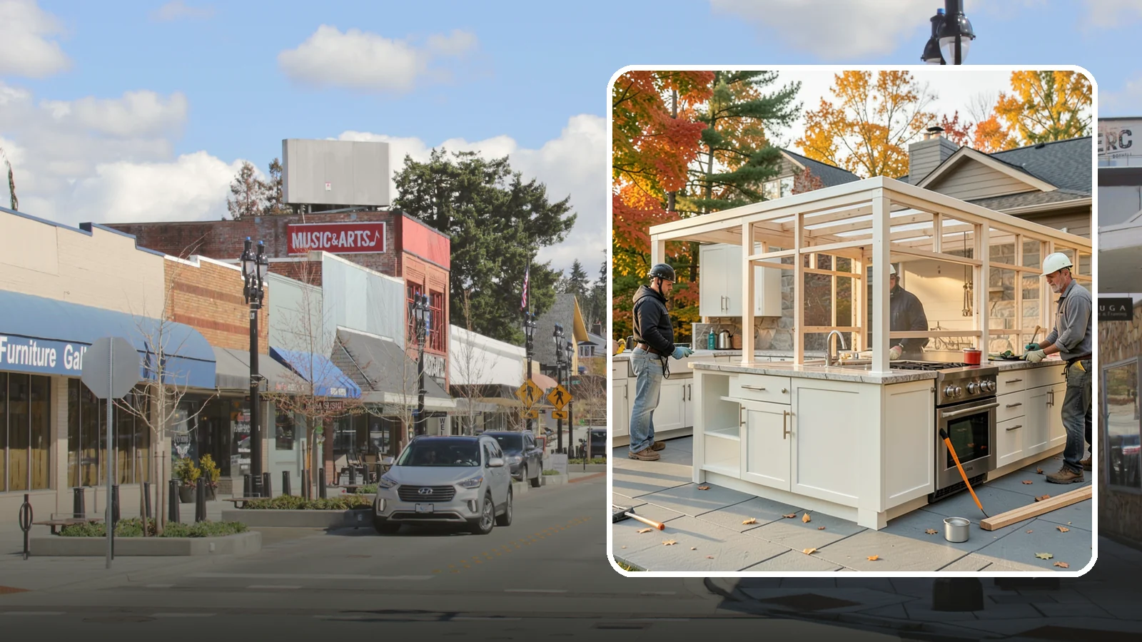 Outdoor Kitchen Construction in Bothell, King County, WA - A durable, fully equipped outdoor kitchen designed to cook and entertain through every Puget Sound season.