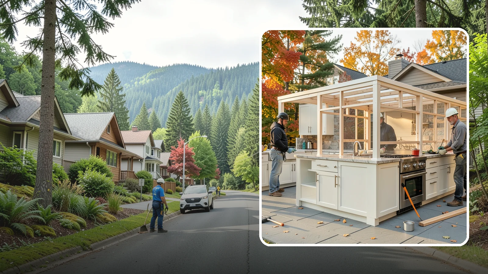 Outdoor Kitchen Construction in Darrington, Snohomish County, WA - A durable, fully equipped outdoor kitchen designed to cook and entertain through every Puget Sound season.