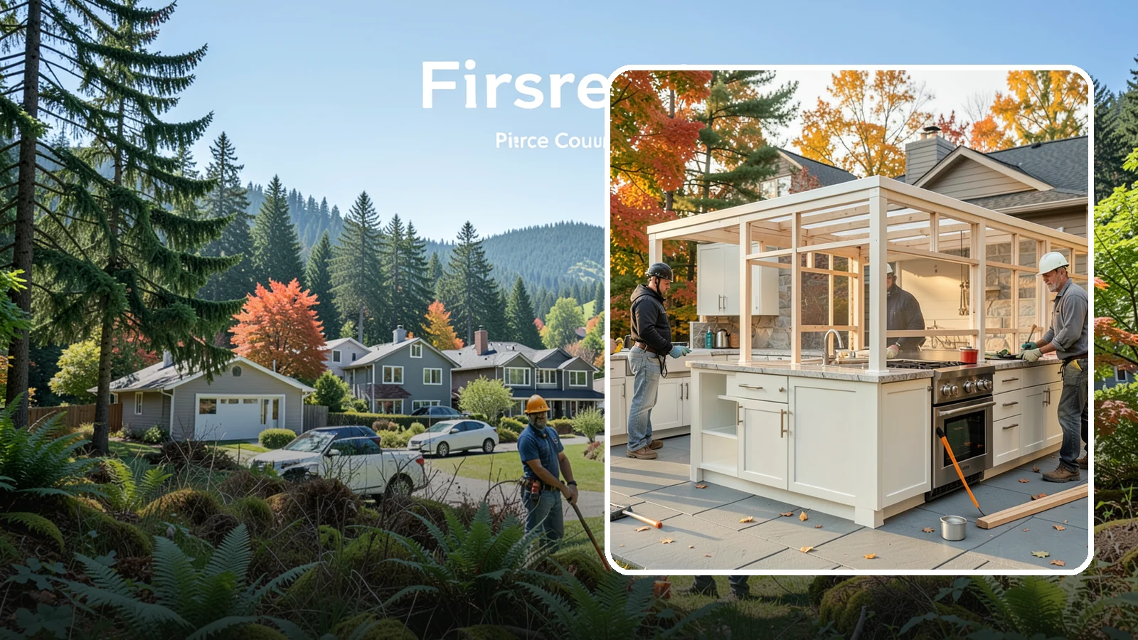 Outdoor Kitchen Construction in Fircrest, Pierce County, WA - A durable, fully equipped outdoor kitchen designed to cook and entertain through every Puget Sound season.