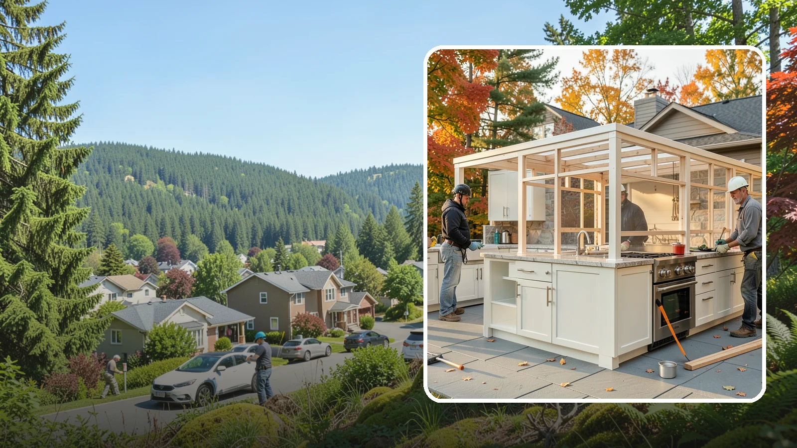 Outdoor Kitchen Construction in Index, Snohomish County, WA - A durable, fully equipped outdoor kitchen designed to cook and entertain through every Puget Sound season.