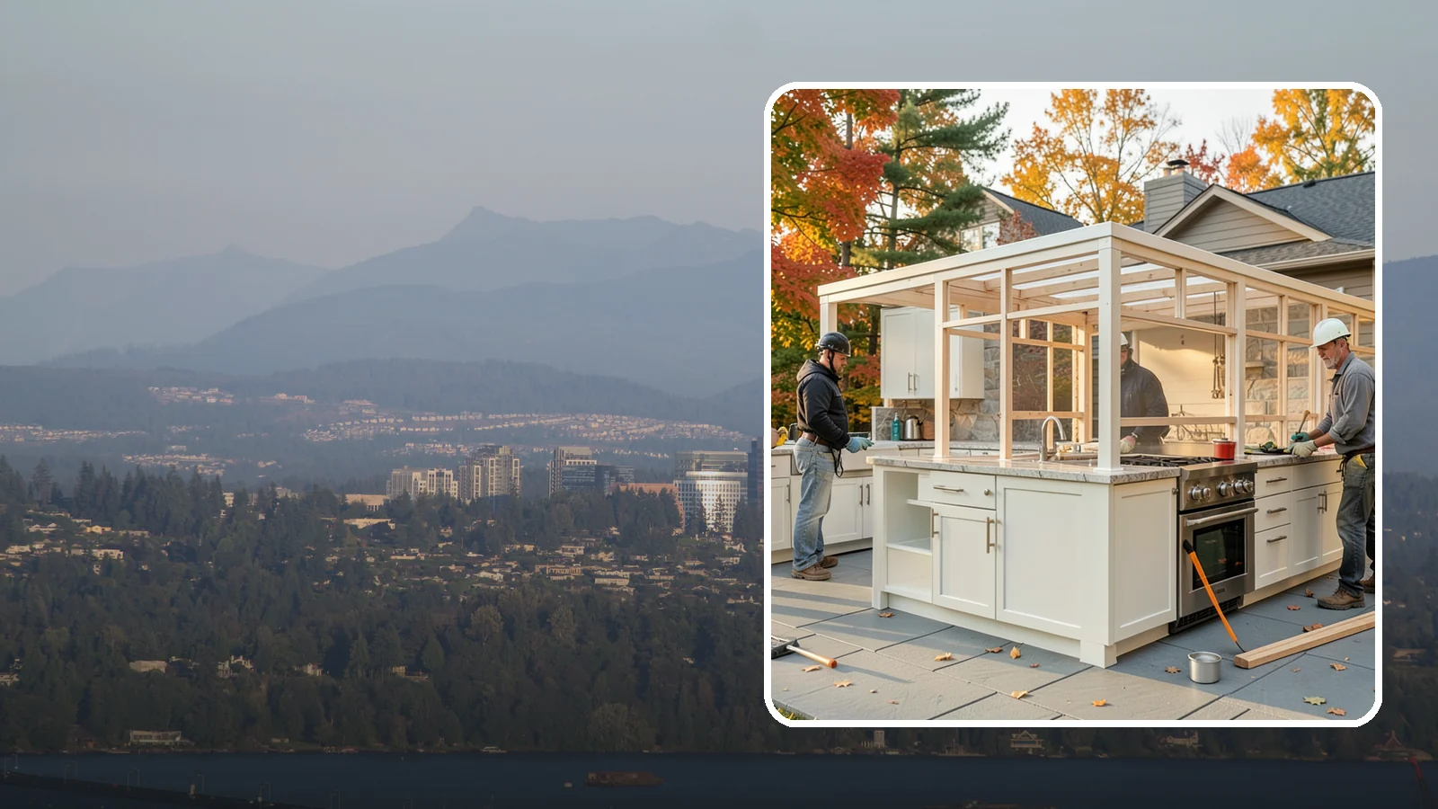 Outdoor Kitchen Construction in Medina, King County, WA - A durable, fully equipped outdoor kitchen designed to cook and entertain through every Puget Sound season.