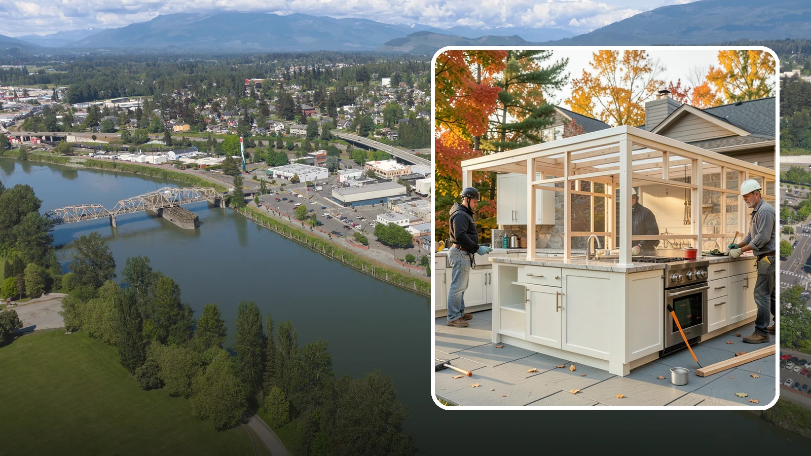 Outdoor Kitchen Construction in Mount Vernon, Skagit County, WA - A durable, fully equipped outdoor kitchen designed to cook and entertain through every Puget Sound season.