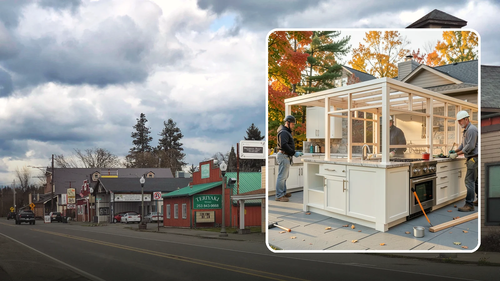 Outdoor Kitchen Construction in Roy, Pierce County, WA - A durable, fully equipped outdoor kitchen designed to cook and entertain through every Puget Sound season.