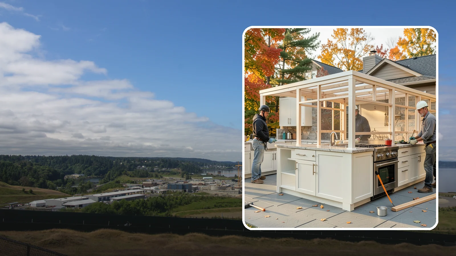 Outdoor Kitchen Construction in University Place, Pierce County, WA - A durable, fully equipped outdoor kitchen designed to cook and entertain through every Puget Sound season.