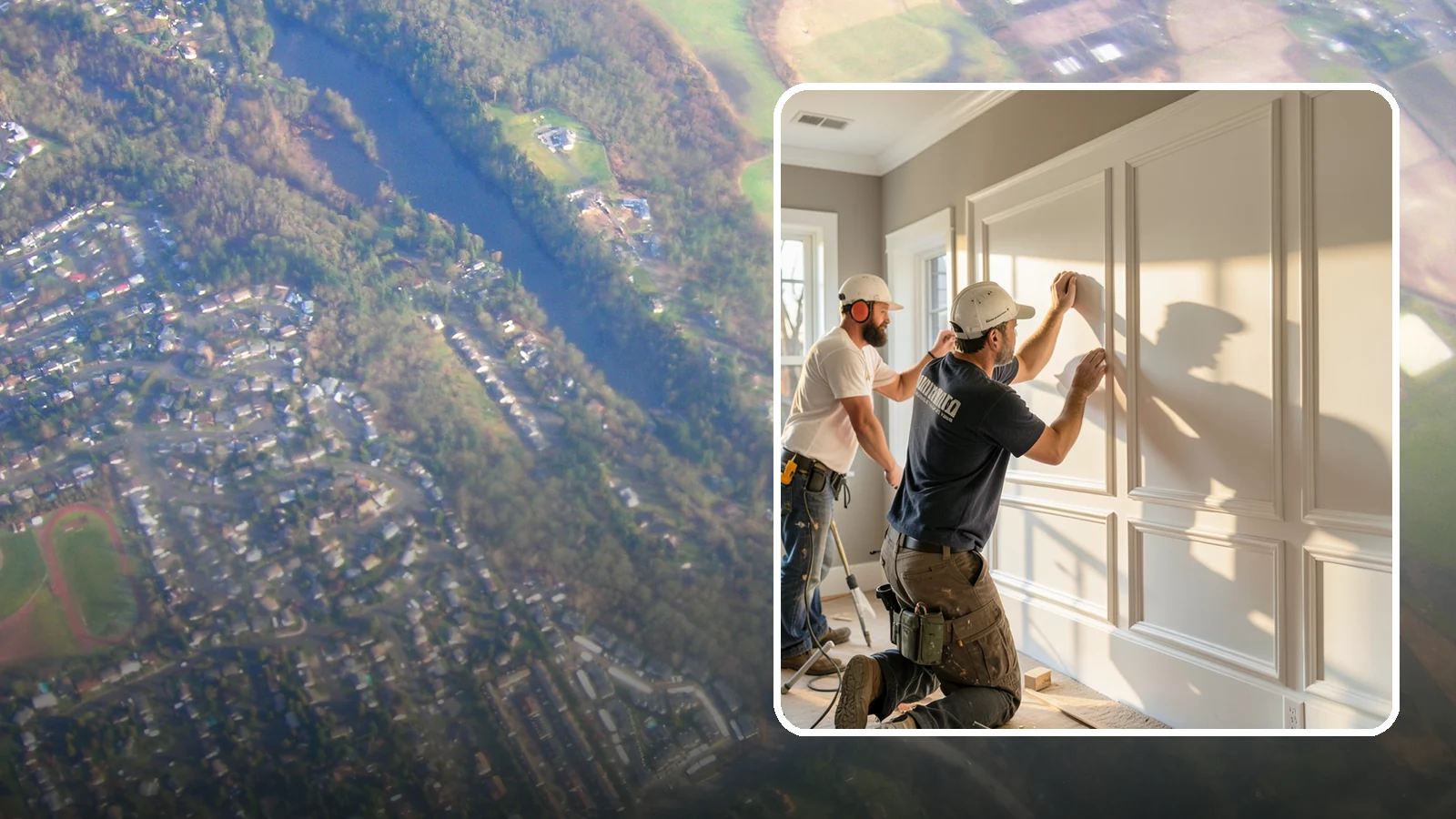 Panel Molding Installation in Algona, King County, WA - Refined panel molding installation that creates framed wall panels for a distinguished, tailored look.
