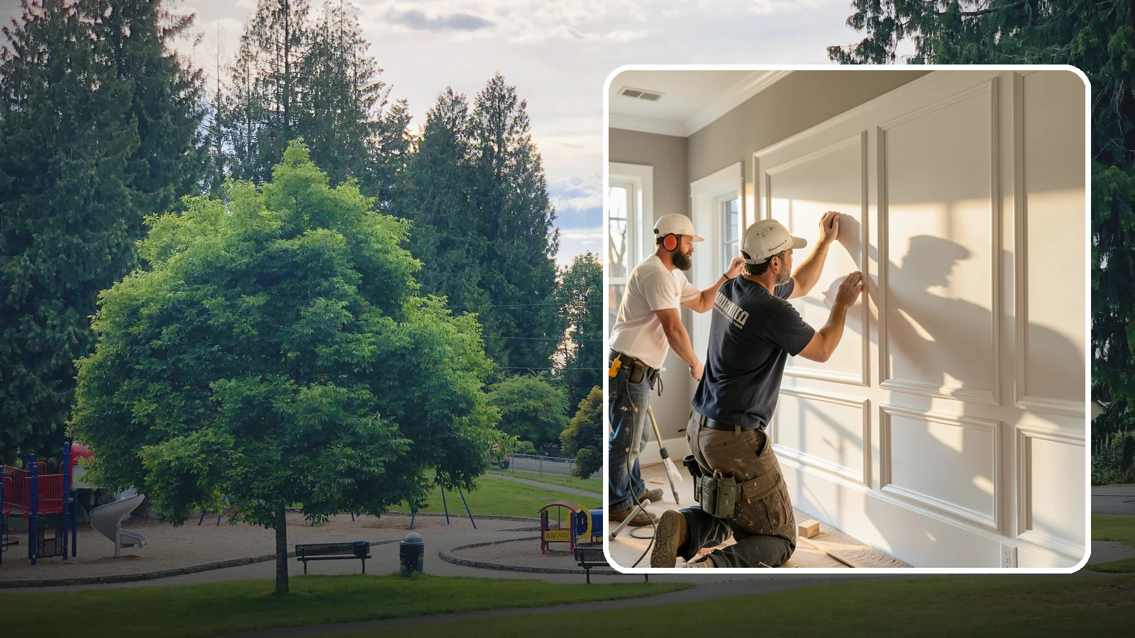 Panel Molding Installation in Bonney Lake, Pierce County, WA - Refined panel molding installation that creates framed wall panels for a distinguished, tailored look.