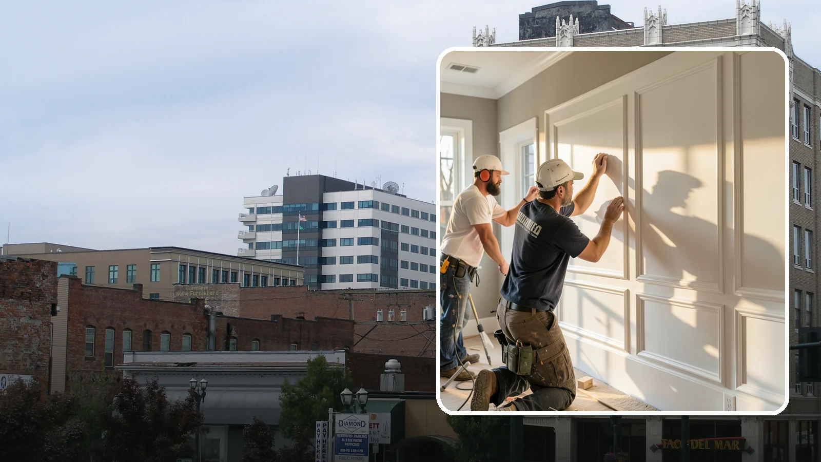Panel Molding Installation in Everett, Snohomish County, WA - Refined panel molding installation that creates framed wall panels for a distinguished, tailored look.