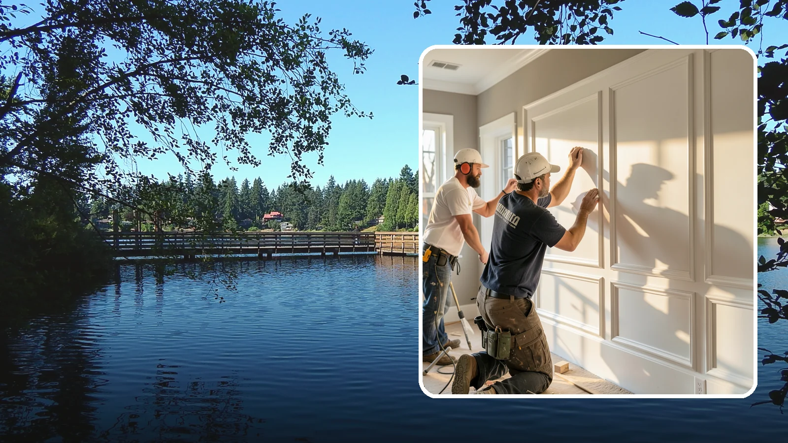 Panel Molding Installation in Federal Way, King County, WA - Refined panel molding installation that creates framed wall panels for a distinguished, tailored look.