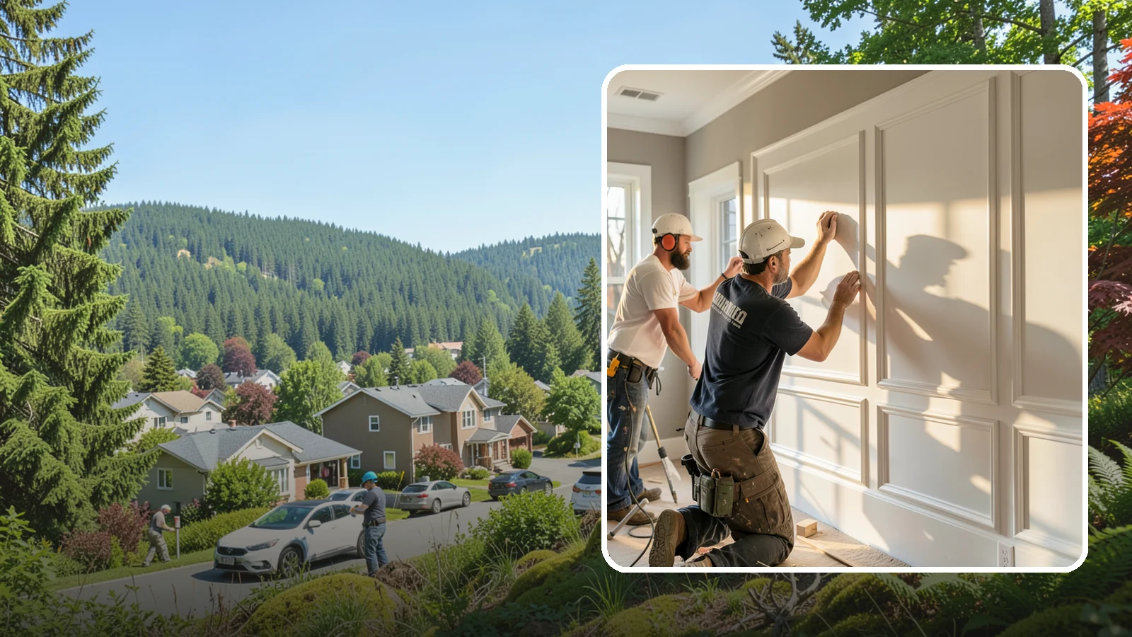 Panel Molding Installation in Index, Snohomish County, WA - Refined panel molding installation that creates framed wall panels for a distinguished, tailored look.