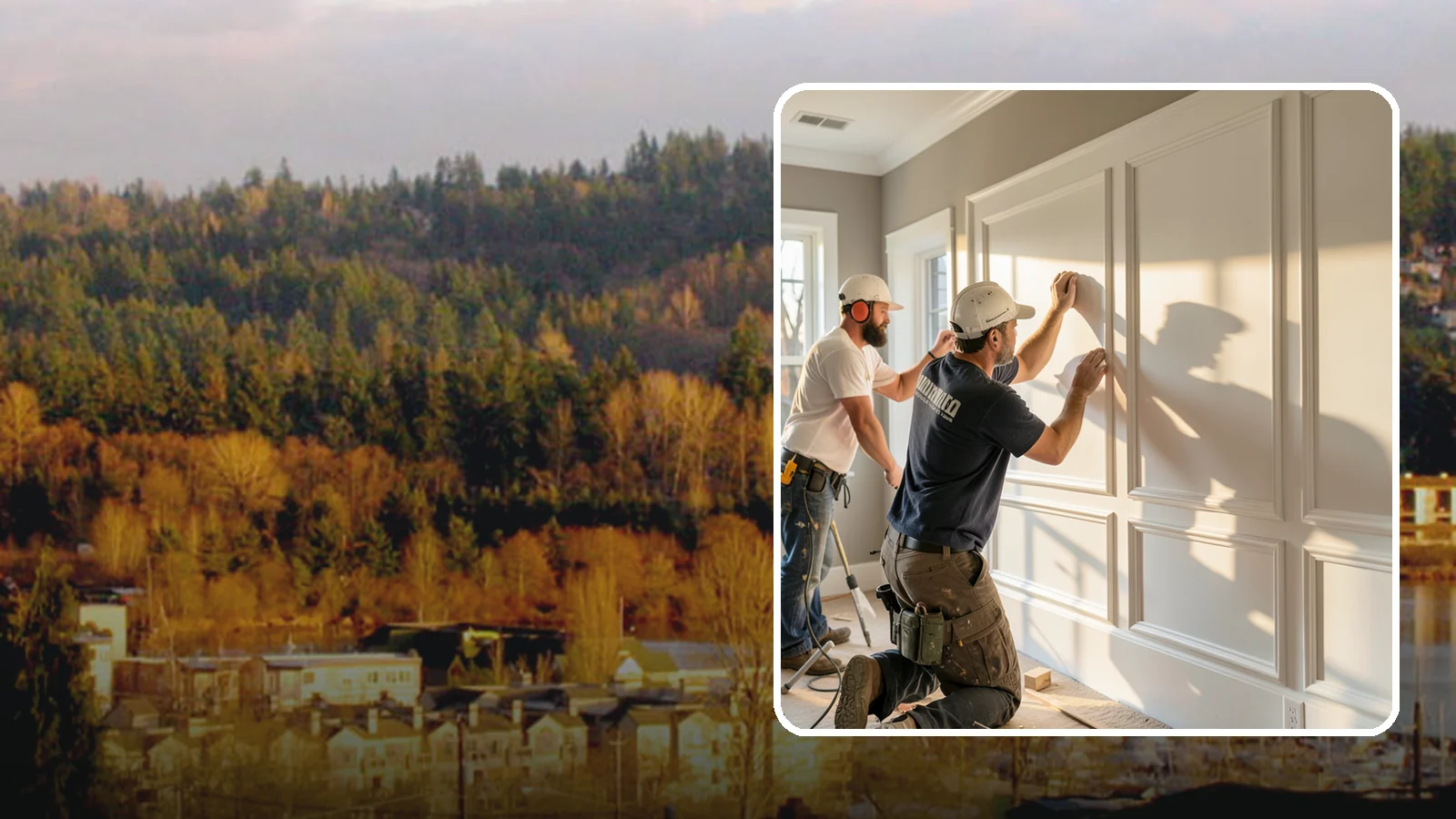 Panel Molding Installation in Kenmore, King County, WA - Refined panel molding installation that creates framed wall panels for a distinguished, tailored look.