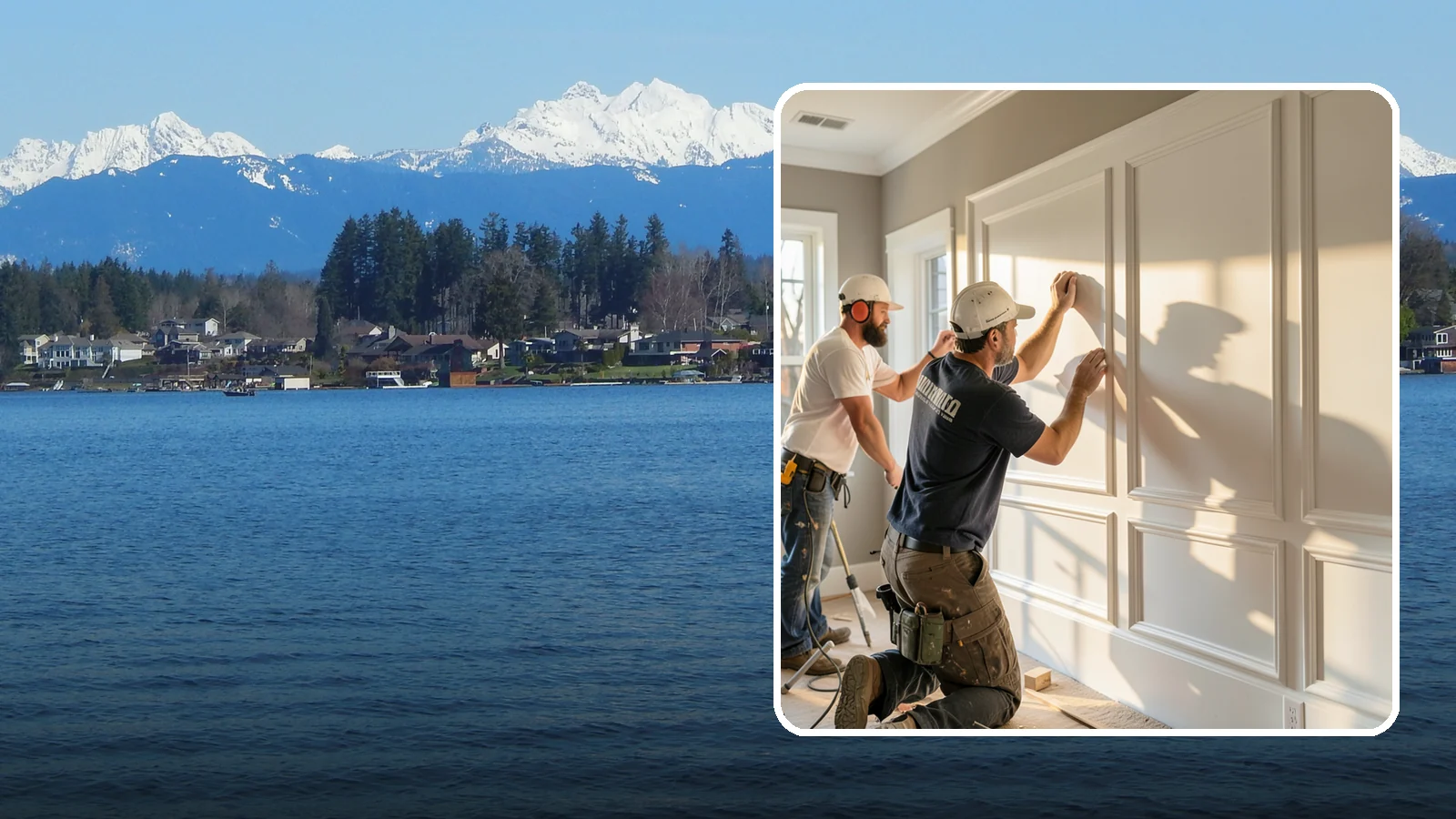 Panel Molding Installation in Lake Stevens, Snohomish County, WA - Refined panel molding installation that creates framed wall panels for a distinguished, tailored look.