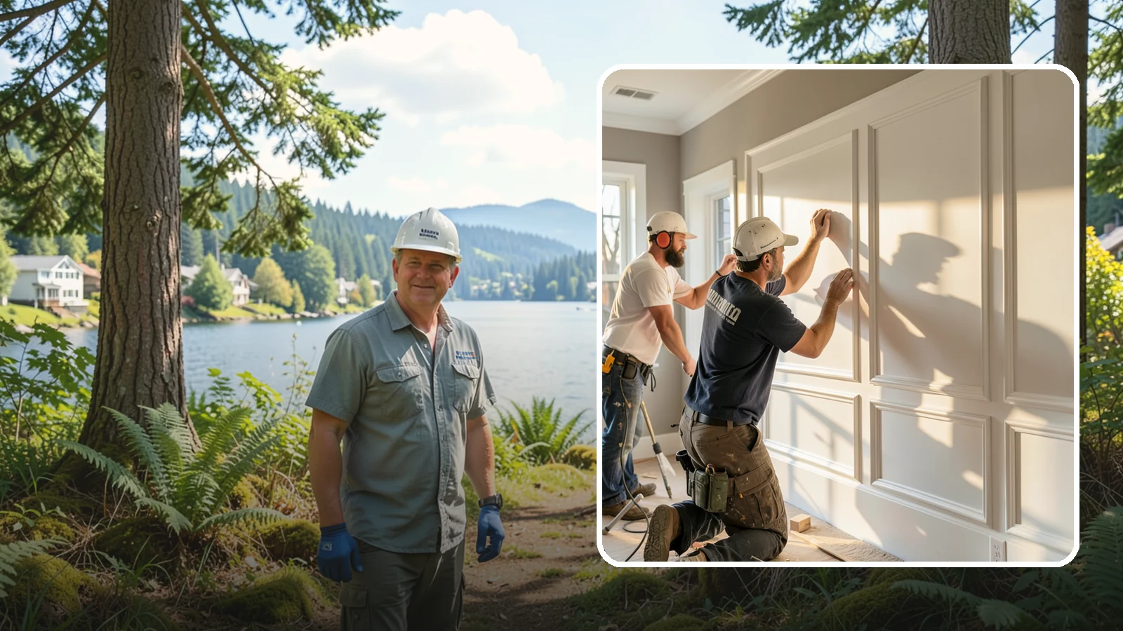 Panel Molding Installation in Milton, King County, WA - Refined panel molding installation that creates framed wall panels for a distinguished, tailored look.