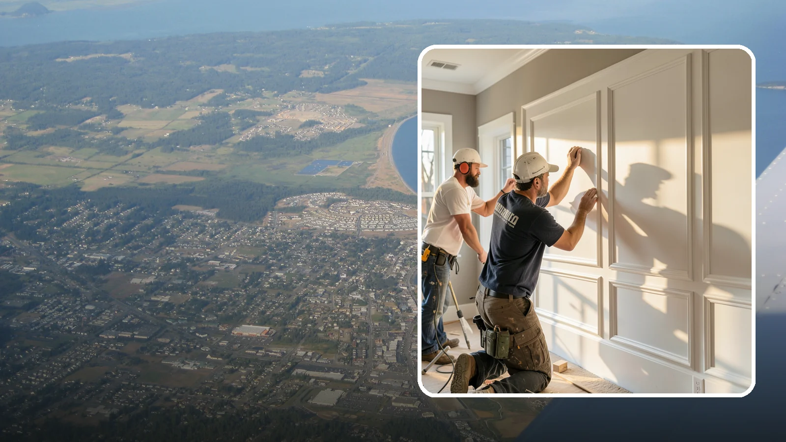 Panel Molding Installation in Oak Harbor, Island County, WA - Refined panel molding installation that creates framed wall panels for a distinguished, tailored look.