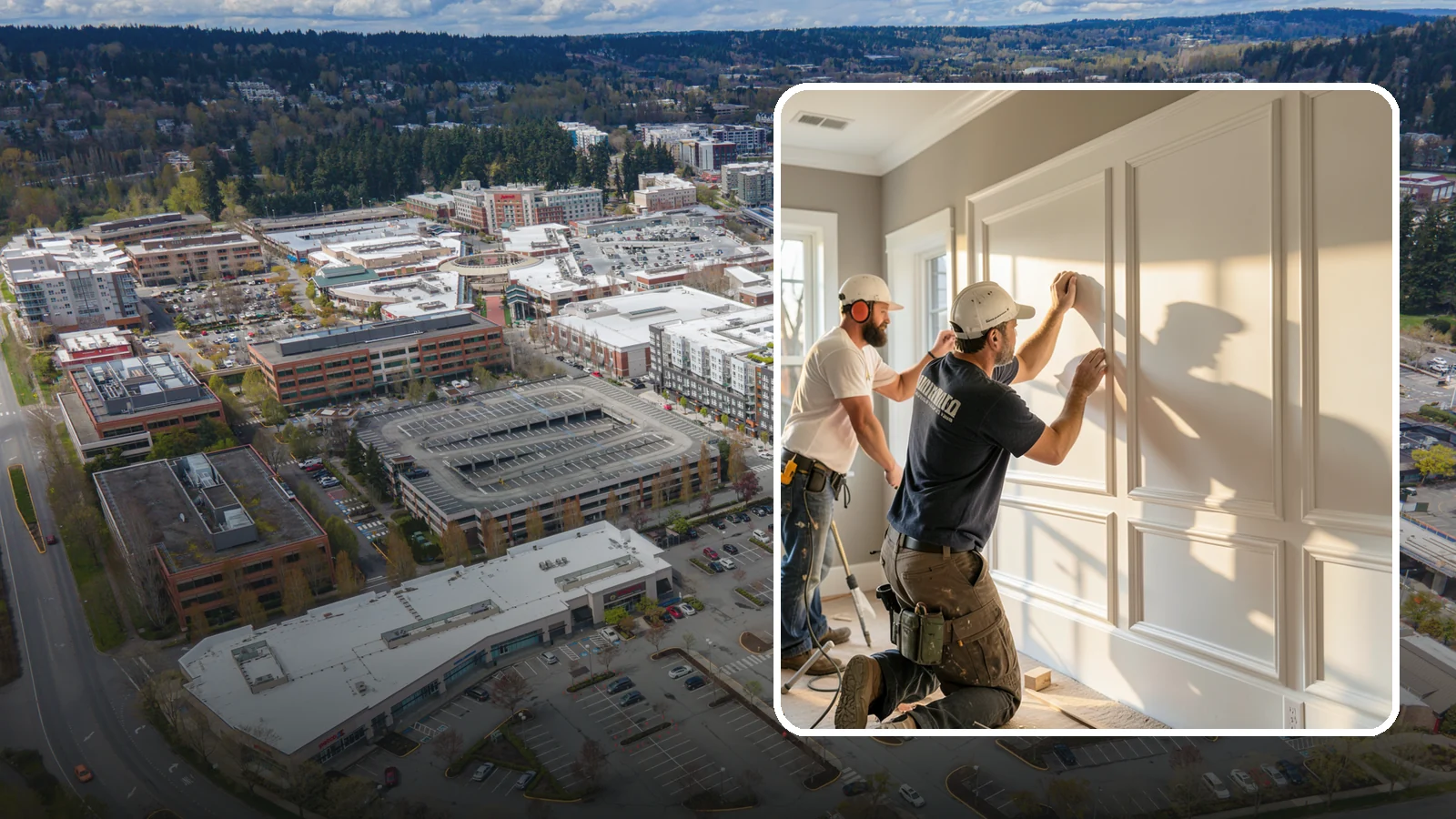 Panel Molding Installation in Redmond, King County, WA - Refined panel molding installation that creates framed wall panels for a distinguished, tailored look.