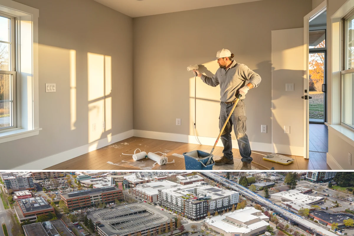 Panel Molding Installation in Redmond, King County, WA - Panel molding is an interior detail that installs comfortably year-round, ideal for elevating rooms during the PNW rainy season.
