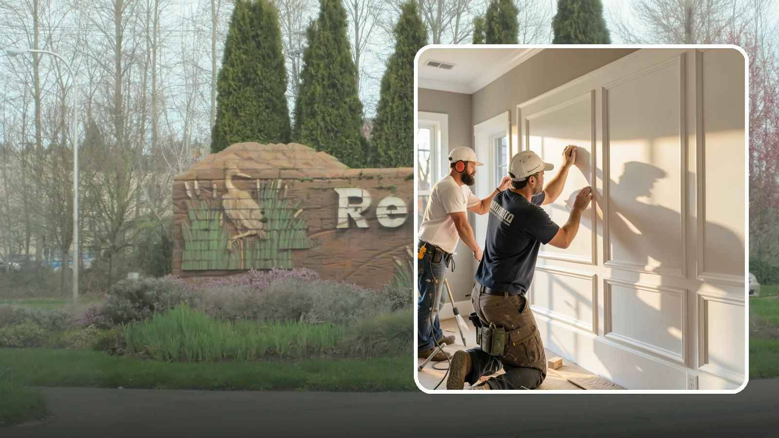 Panel Molding Installation in Renton, King County, WA - Refined panel molding installation that creates framed wall panels for a distinguished, tailored look.