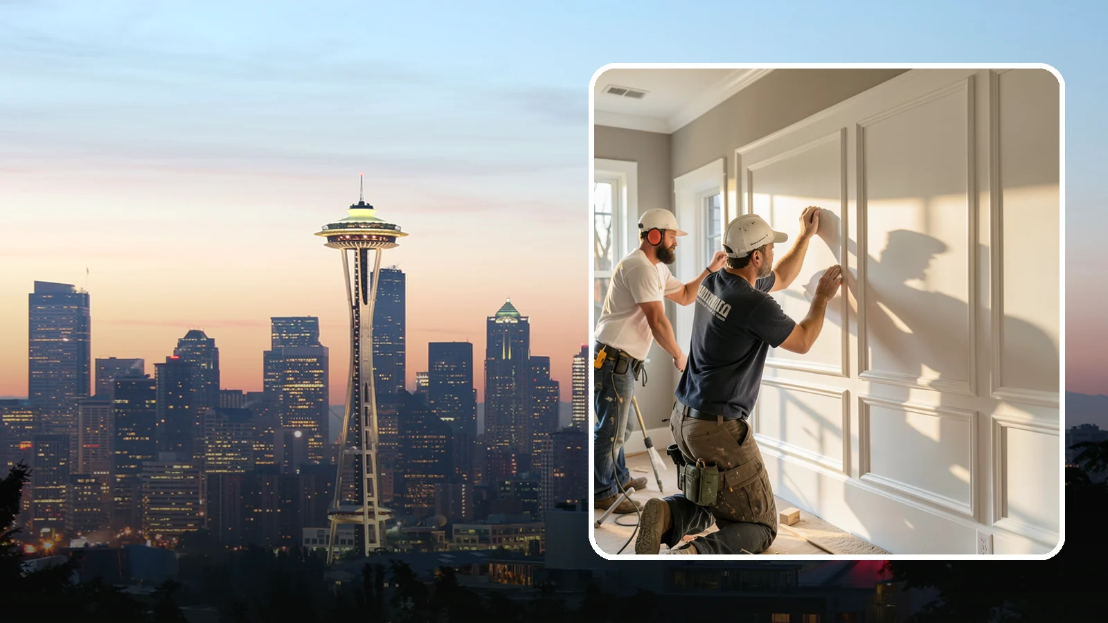 Panel Molding Installation in Seattle, King County, WA - Refined panel molding installation that creates framed wall panels for a distinguished, tailored look.