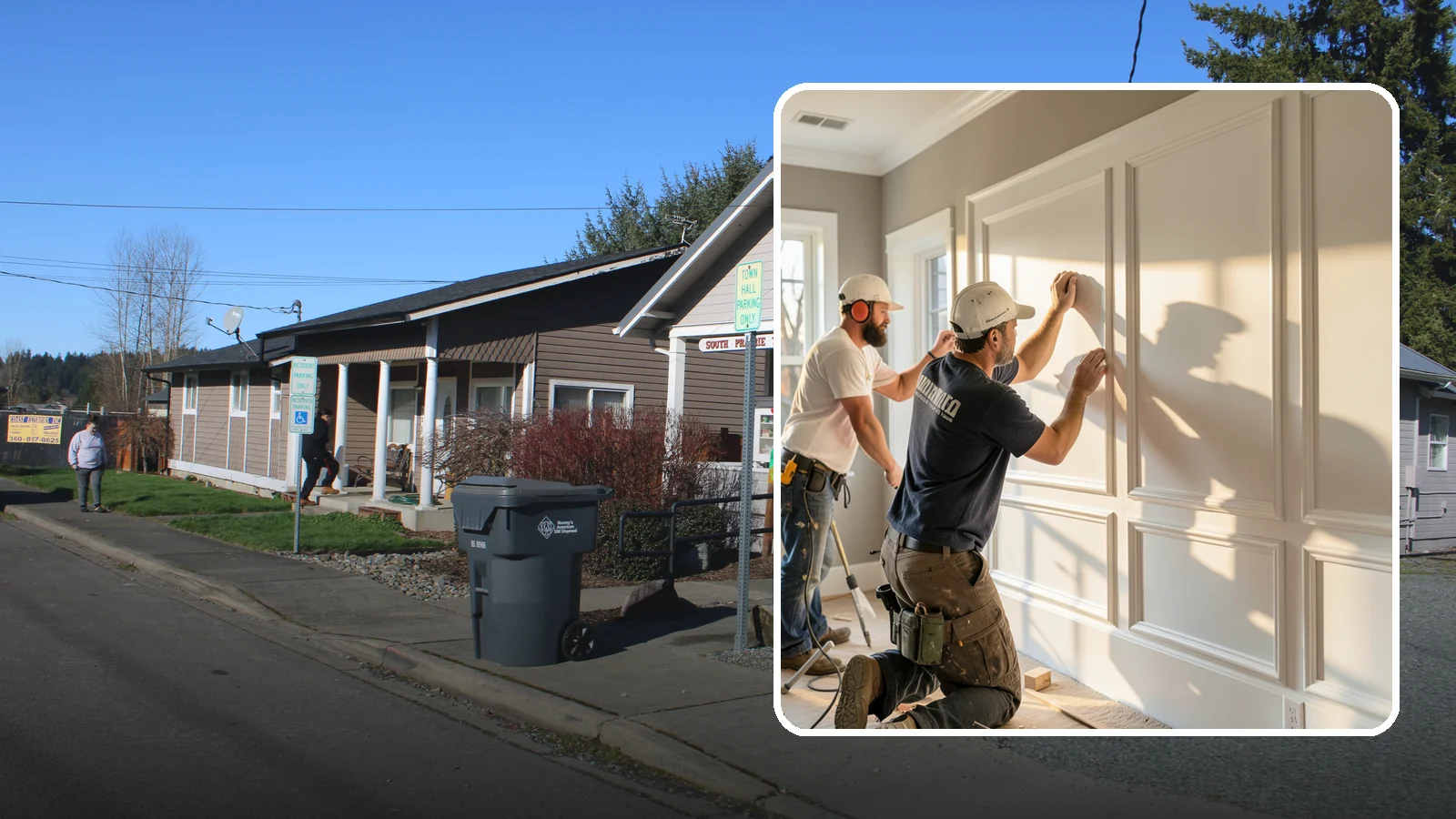 Panel Molding Installation in South Prairie, Pierce County, WA - Refined panel molding installation that creates framed wall panels for a distinguished, tailored look.