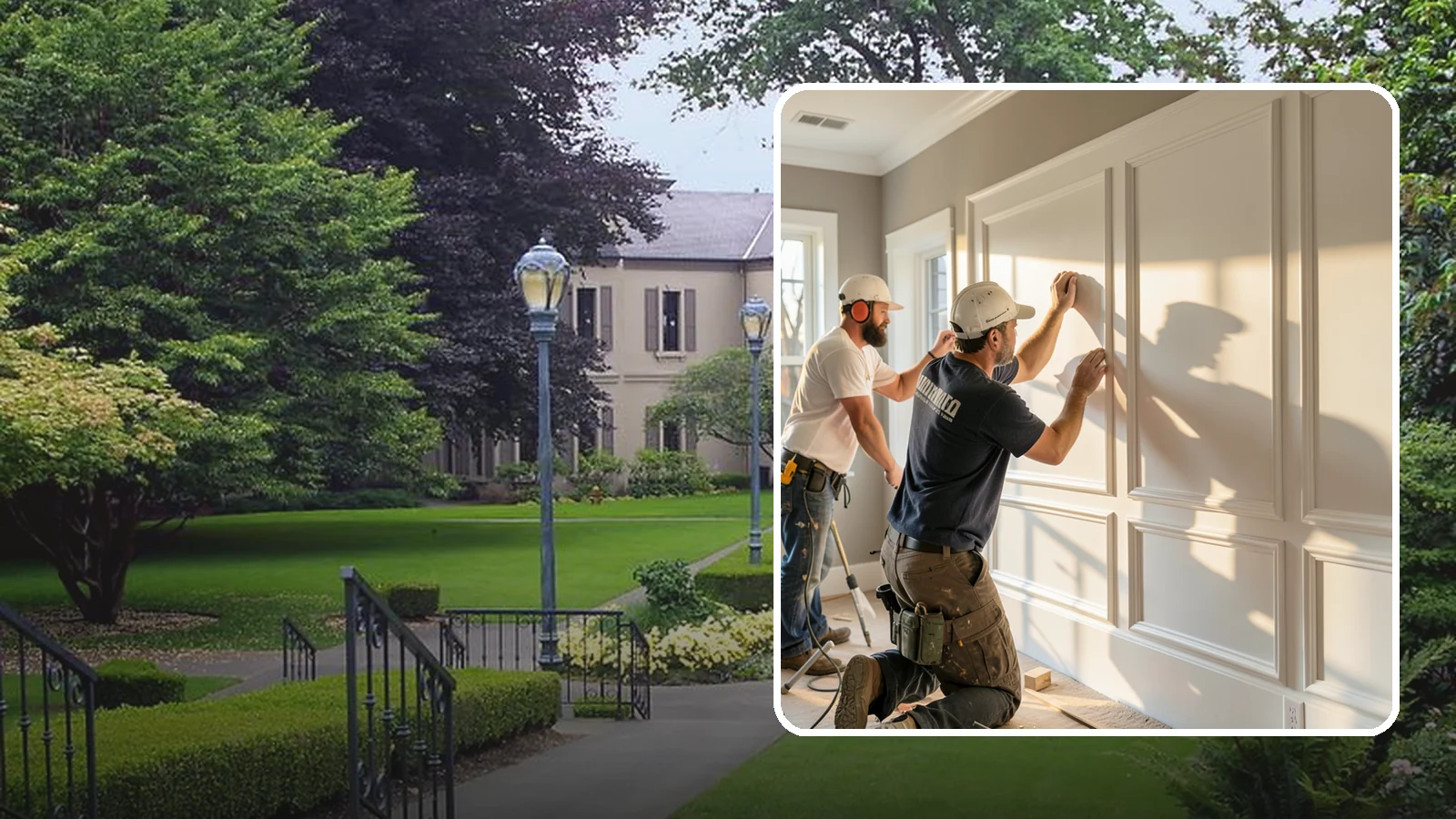 Panel Molding Installation in Woodinville, King County, WA - Refined panel molding installation that creates framed wall panels for a distinguished, tailored look.