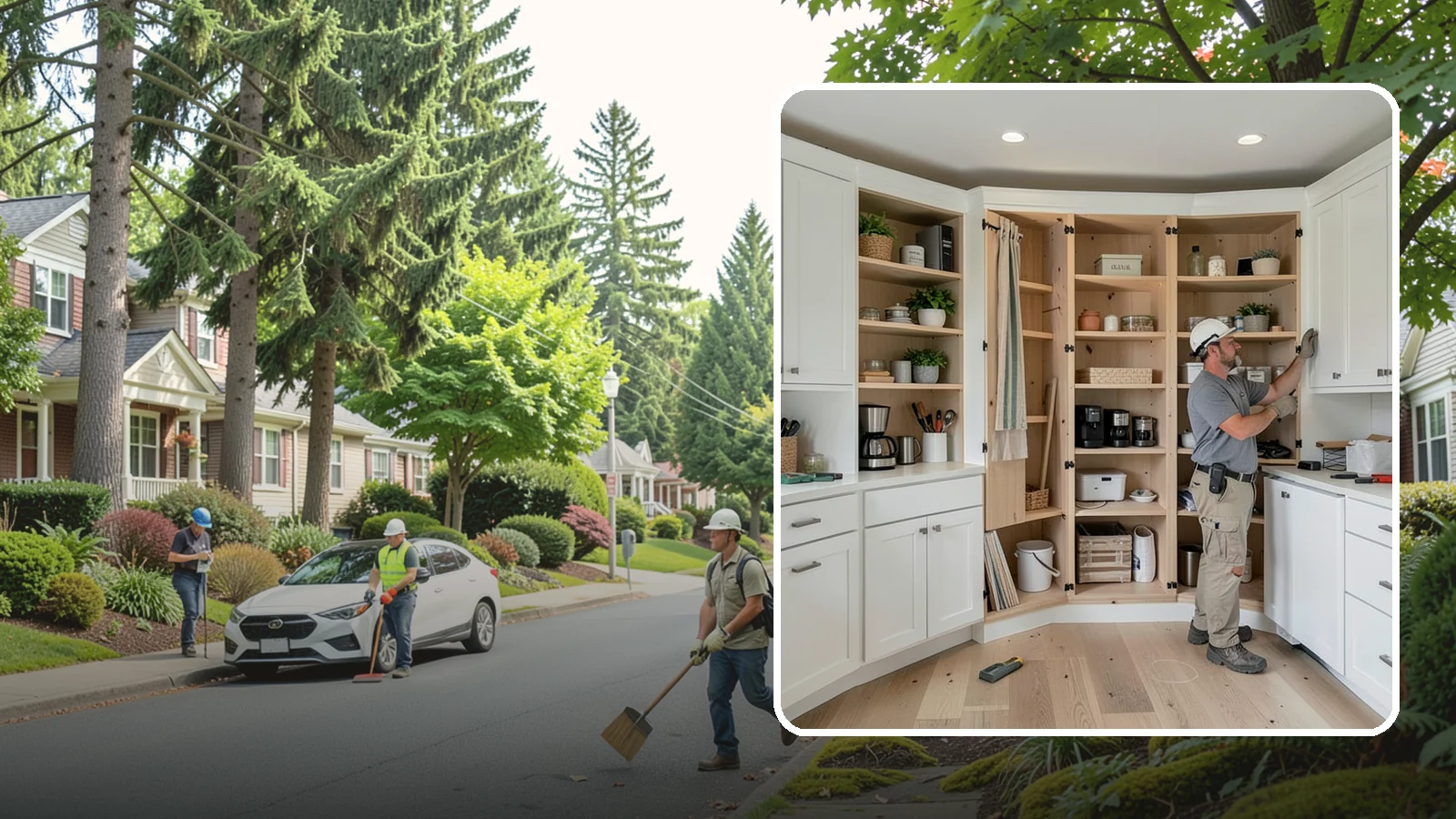 Pantry Construction in Beaux Arts Village, King County, WA - Building a dedicated pantry, from a reach-in closet to a walk-in, to expand your kitchen's food and small-appliance storage.
