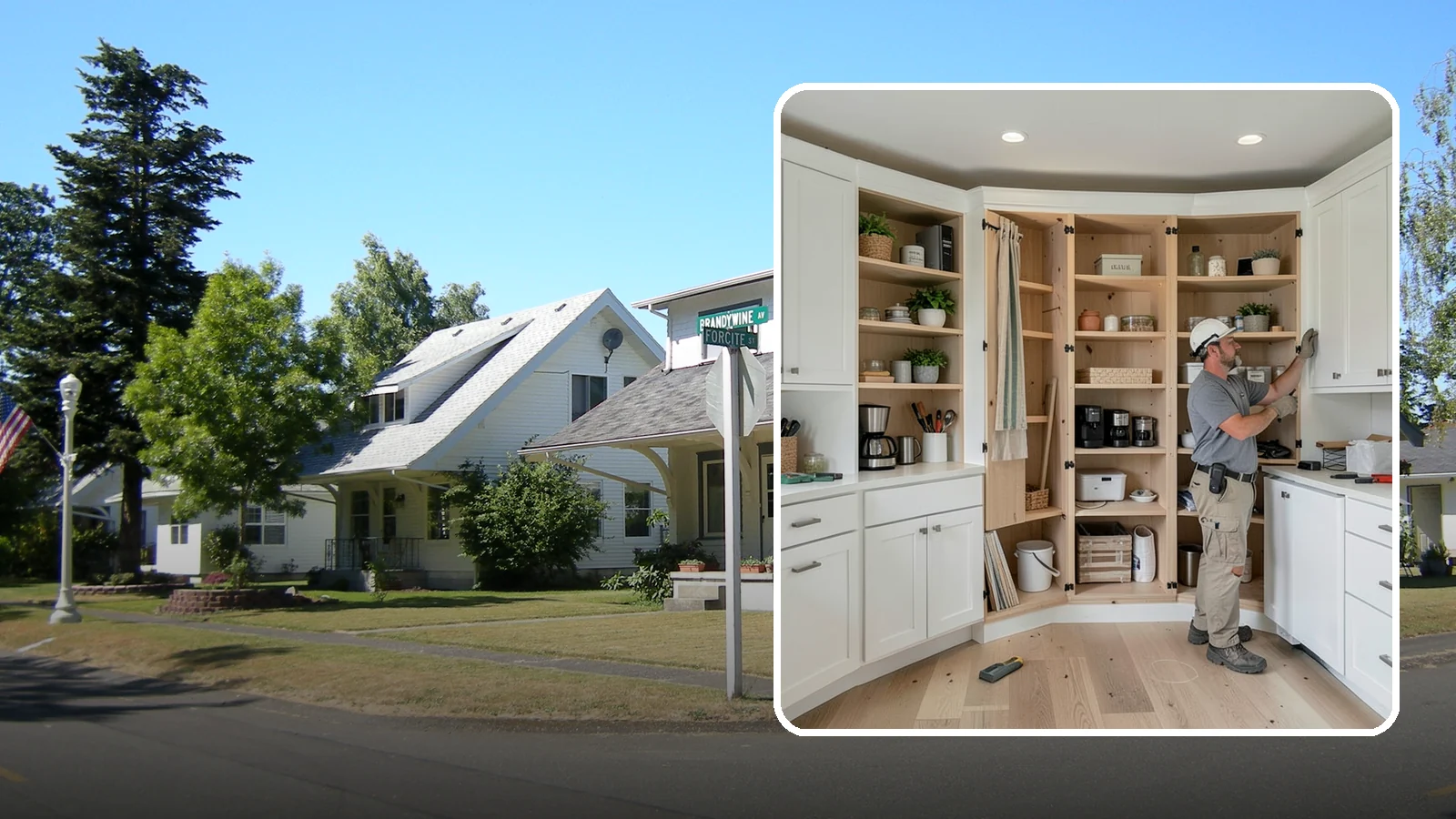 Pantry Construction in DuPont, Pierce County, WA - Building a dedicated pantry, from a reach-in closet to a walk-in, to expand your kitchen's food and small-appliance storage.