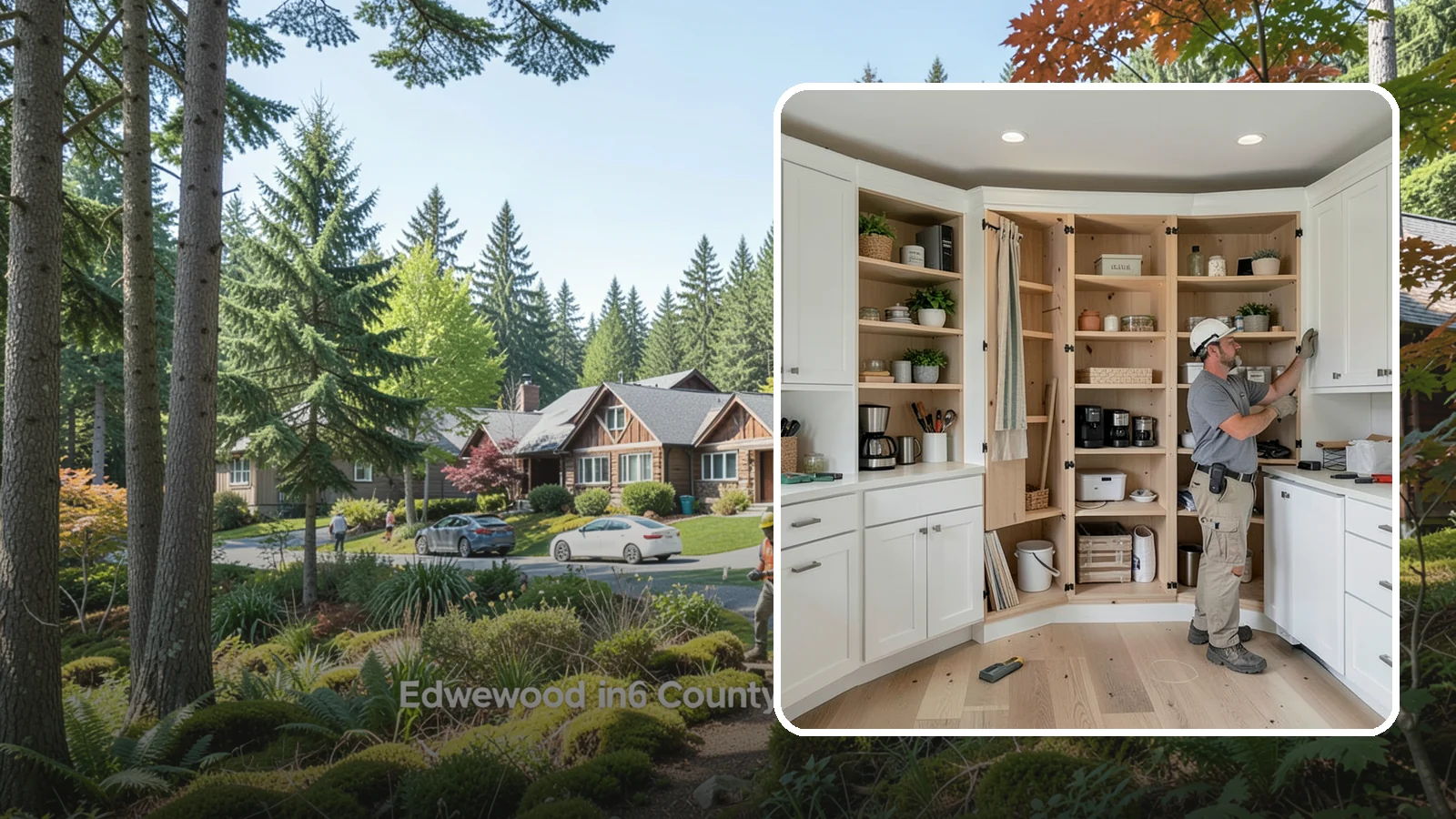 Pantry Construction in Edgewood, Pierce County, WA - Building a dedicated pantry, from a reach-in closet to a walk-in, to expand your kitchen's food and small-appliance storage.