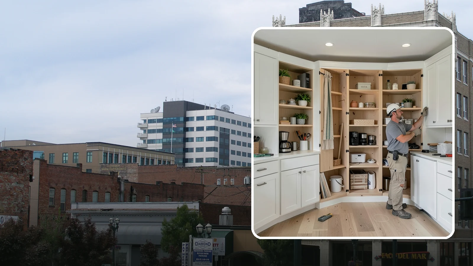 Pantry Construction in Everett, Snohomish County, WA - Building a dedicated pantry, from a reach-in closet to a walk-in, to expand your kitchen's food and small-appliance storage.